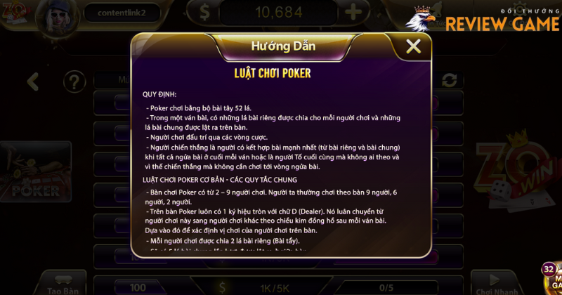 Luật chơi Poker Zowin dễ hiểu nhất